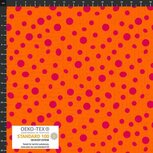 Oranje met fuchsia stippen