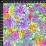Tula Pink Bloemenprint met Neon kleuren