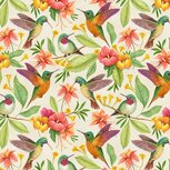 Vogels, kolibries op een cr&egrave;mekleurige ondergrond