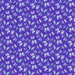 Northcott Rhapsody in Blue vlinders op paarse ondergrond