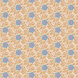 Tilda blauwe bloemen tussen creme takjes