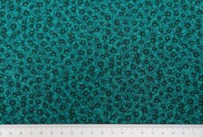 Aquakleurige ondergrond met bloementjes print 