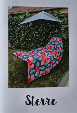 Mallenset voor het maken van deze quilt met grafische lijnen en prachtige sterren