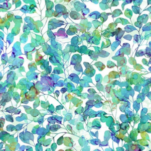 Dragonfly Dance - Leaves White Teal
