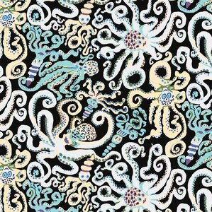 Kaffe Fassett octopus - zwart