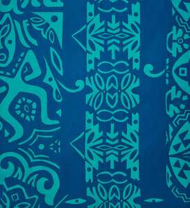 Blauwe stof met met toffe afrikaanse print