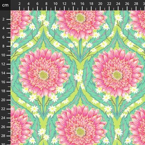 Tula Pink Untamed with Neon grote roze bloemen met groen