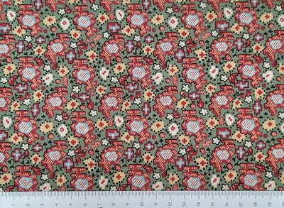 Groene ondergrond met retro print rood