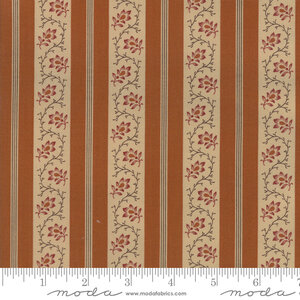 Moda bruin en beige strepen met daarop bloementakjes