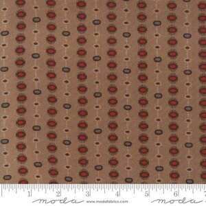 Zandkleurige ondergrond met bruin/rode print 