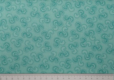 Aquakleurige ondergrond met fantasie print 