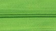 Spiraalrits nylon 5 meter gifgroen met 10 ritsschuivers maat 3